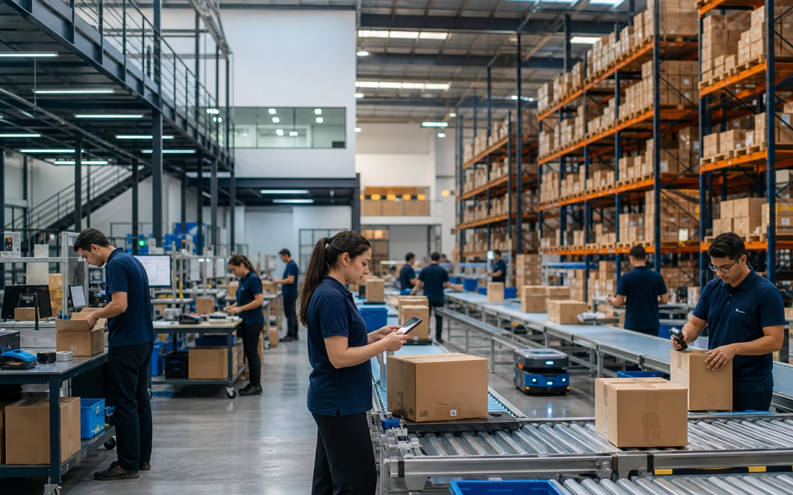 Centro de fulfillment moderno en Latinoamérica con tecnología y personal operativo