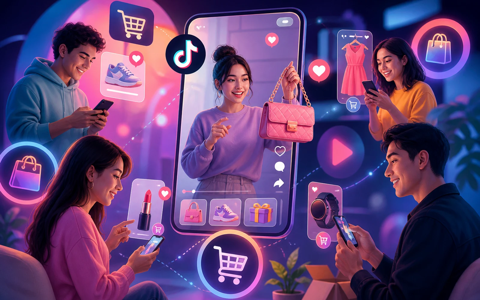 Representación digital de creadores de contenido y social commerce en TikTok
