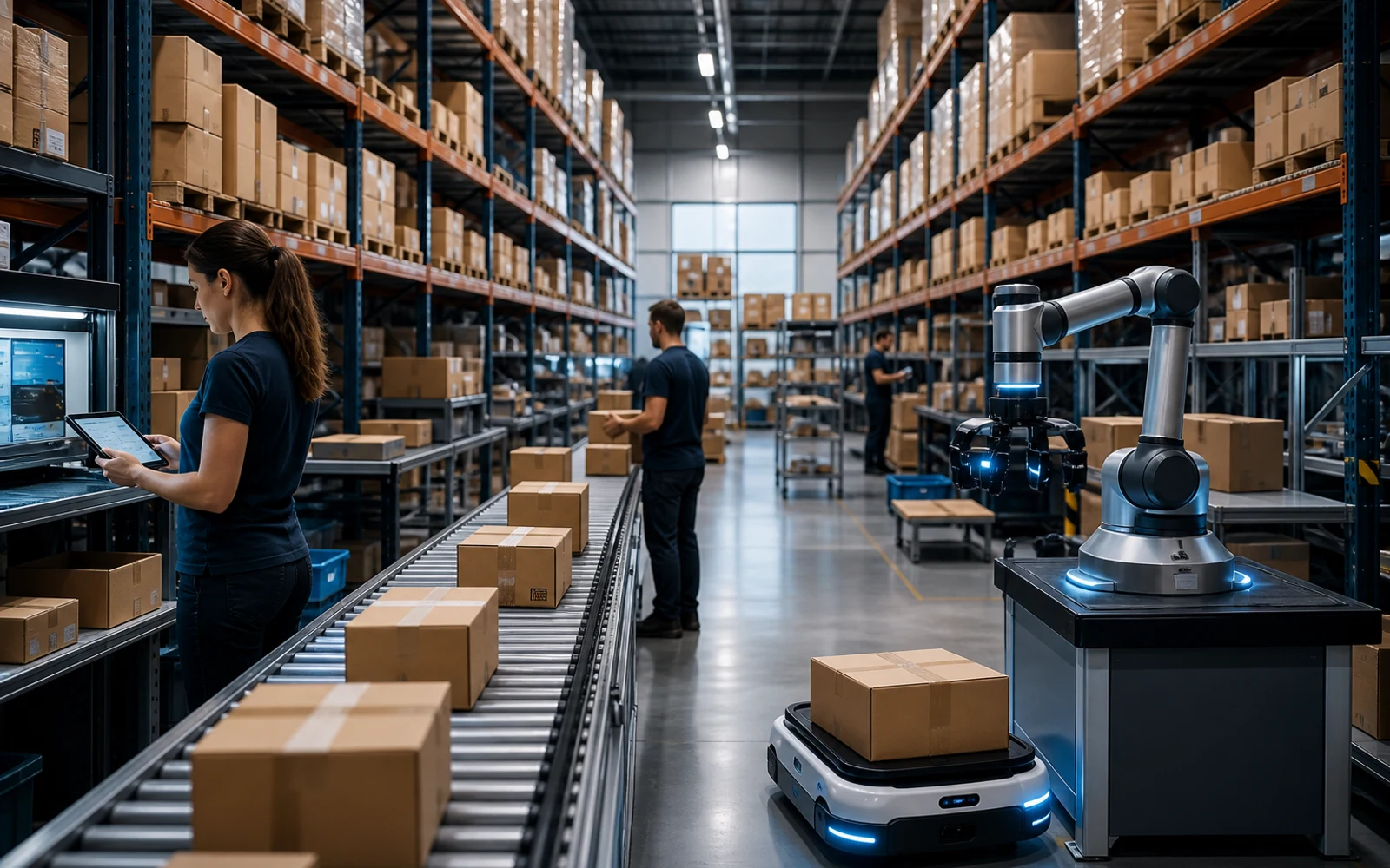 Almacén de ecommerce eficiente con tecnología avanzada para fulfillment.
