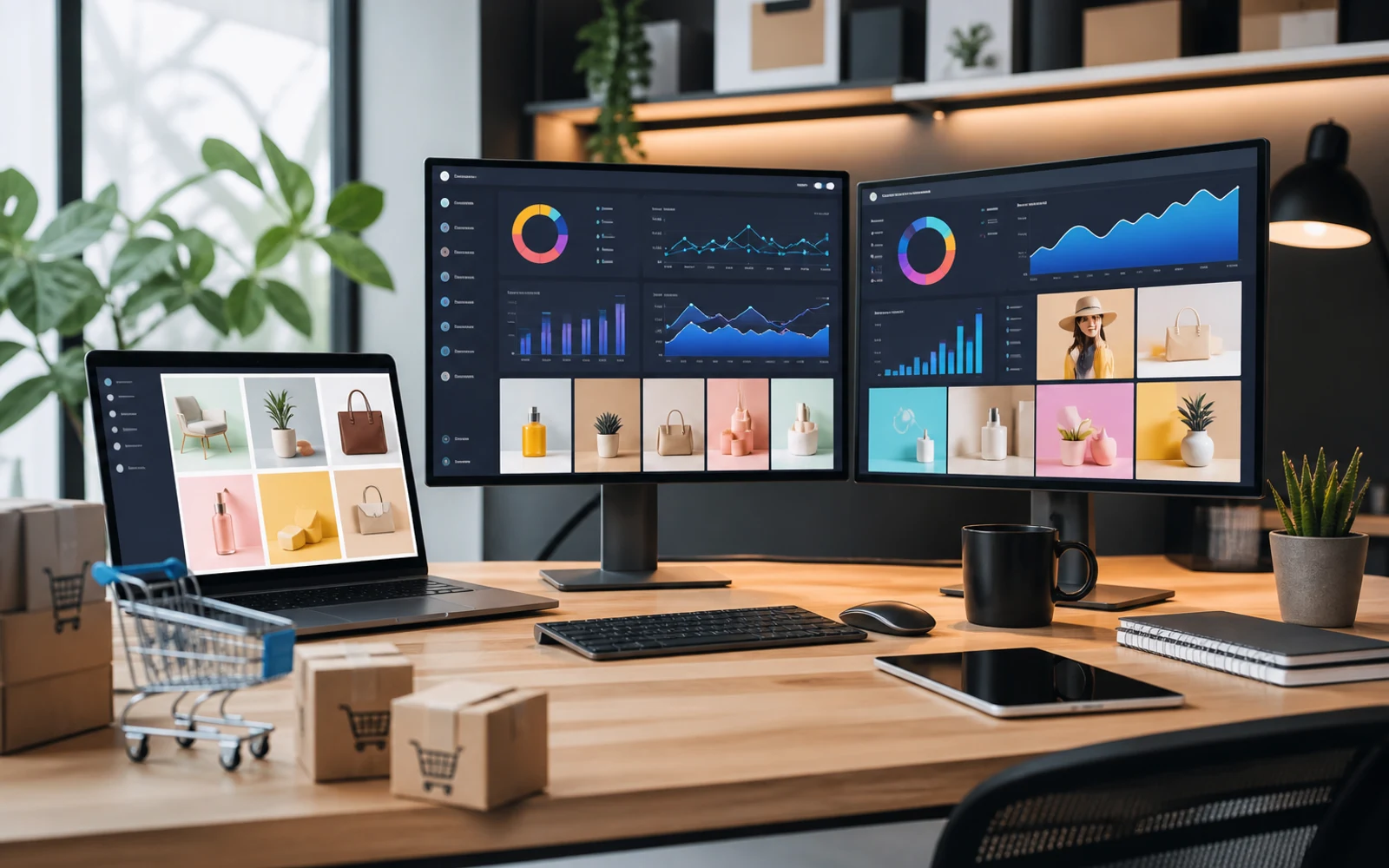 Pantalla mostrando analíticas y creatividades de campañas de Facebook e Instagram Ads para ecommerce